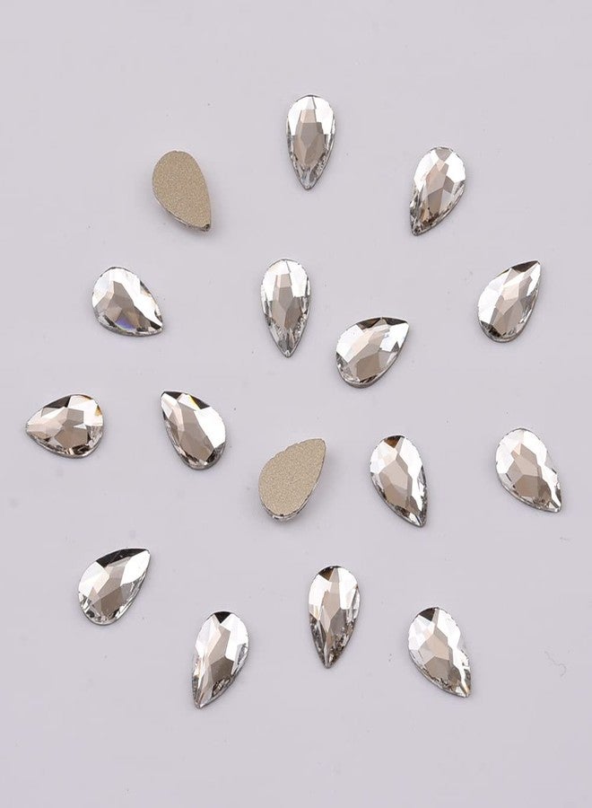 Tisslan 100pcs 3 Size Big and Small Pear Shape Crystal Clear Flatback Foiled Gem Rhinestones for Nail Technician Crafts Clothes DIY Decoration Accessories - Image 5